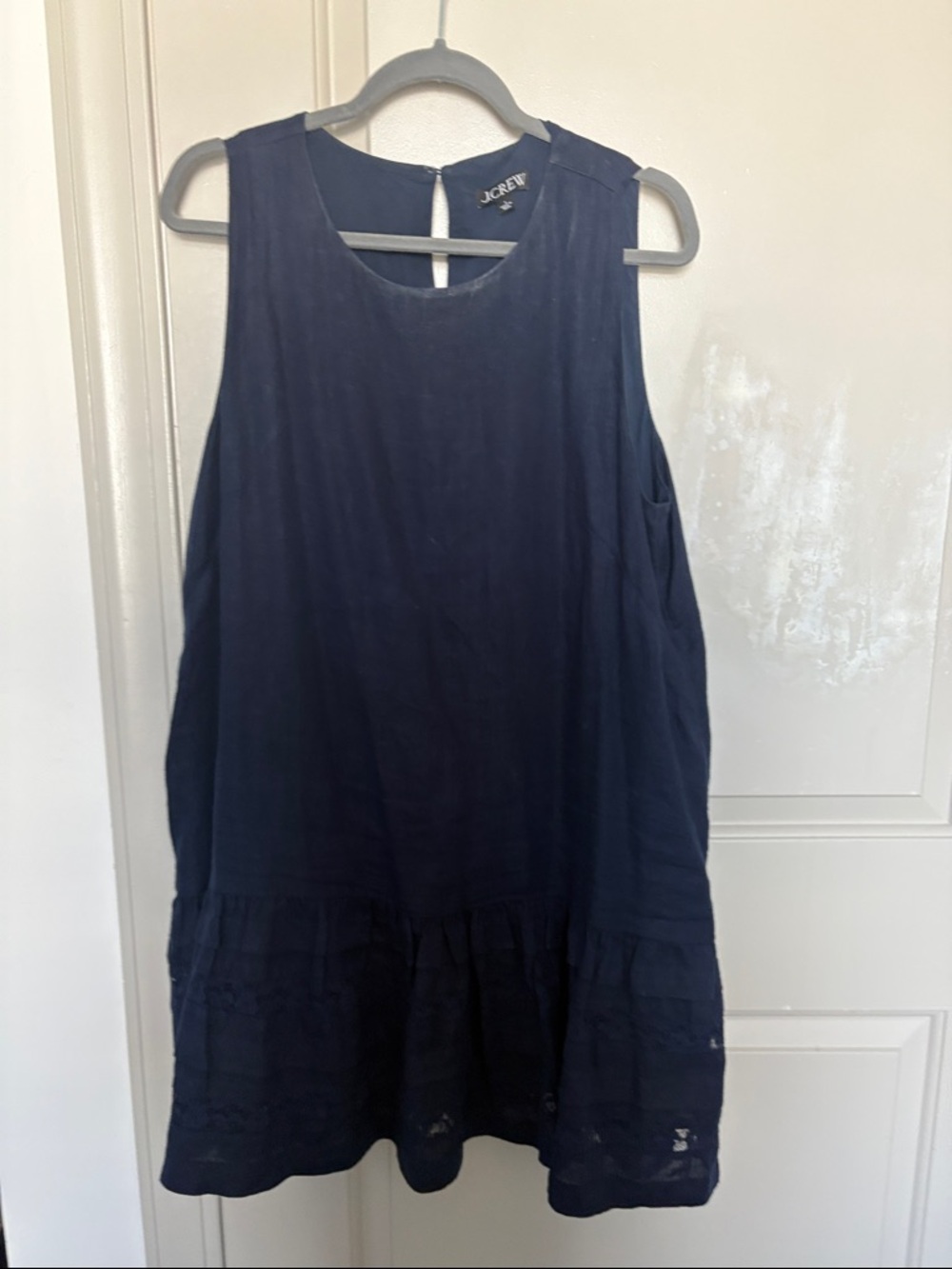 excellent condition, J.Crew Linen navy swing dress size L